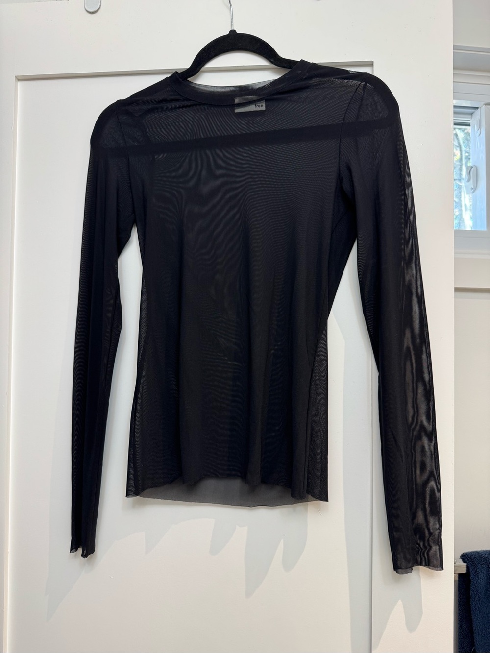 Wilfred Black Sheer Long Sleeve Mesh Top